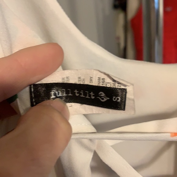 Full Tilt Cream Floral Dress Laced Back Small - Picture 4 of 5